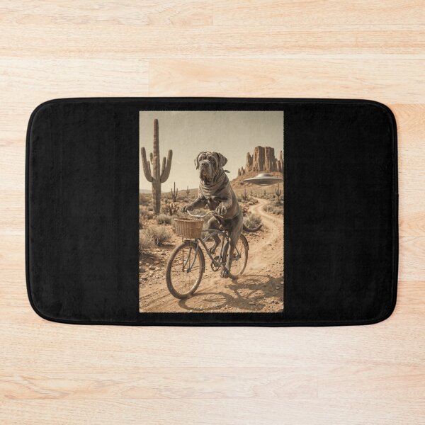 Item preview, Neapolitan Mastiff Riding Bike Wild West Western UFO Dog Lover designed and sold by dian-rody-crest.