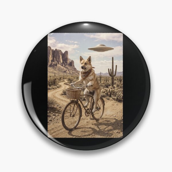 Item preview, Norwegian Buhund Riding Bike Wild West Western UFO Dog Lover designed and sold by dian-rody-crest.