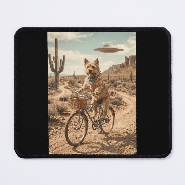 Item preview, Norwich Terrier Riding Bike Wild West Western UFO Dog Lover designed and sold by dian-rody-crest.