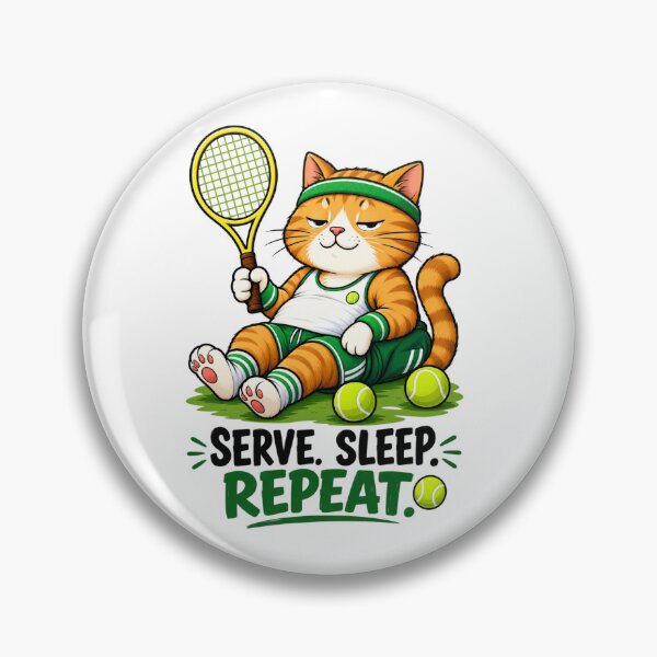 Item preview, Serve Sleep Repeat Funny Tennis Cat T-Shirt – Orange Cat Tennis Player | Tennis Lover Gift | Funny Sports Cat Graphic Tee designed and sold by TeehMeow.