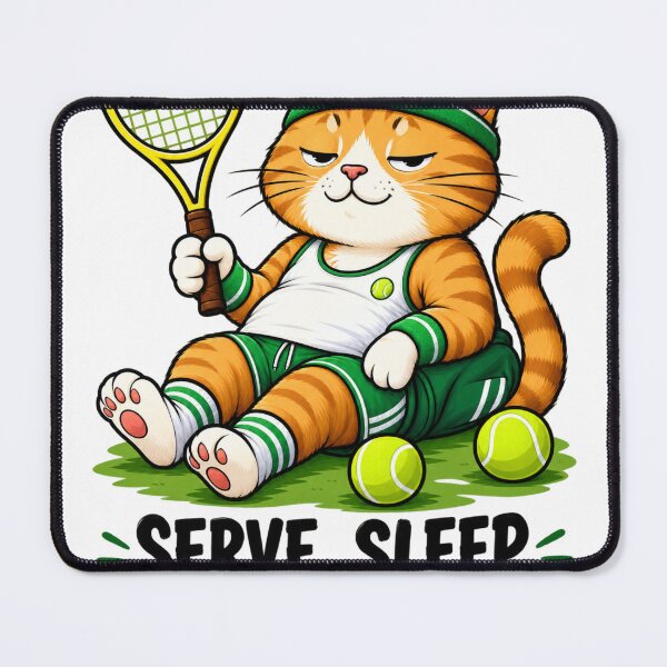 Item preview, Serve Sleep Repeat Funny Tennis Cat T-Shirt – Orange Cat Tennis Player | Tennis Lover Gift | Funny Sports Cat Graphic Tee designed and sold by TeehMeow.