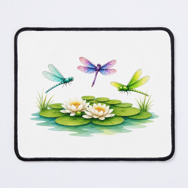 Item preview, Three Dragonflies Over a Water Lily Pond designed and sold by Penbrook Farms.