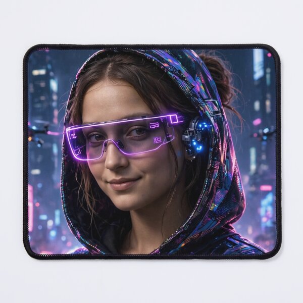 Item preview, Cyberpunk Mona Lisa Futuristic Holographic Art designed and sold by Surviving Monday Club.