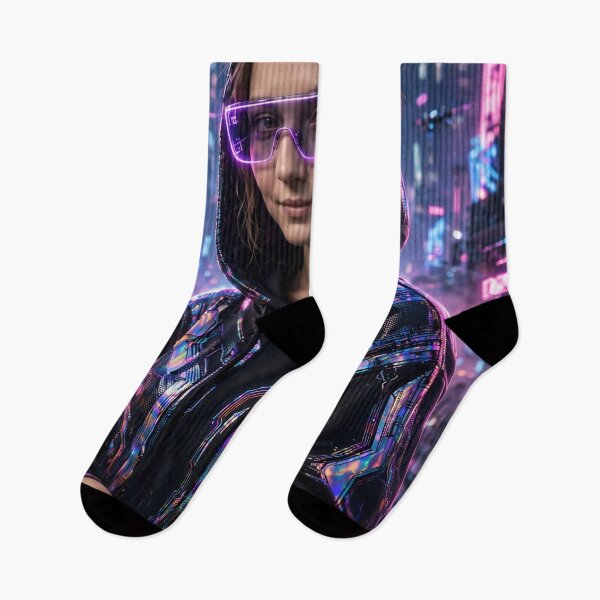 Item preview, Cyberpunk Mona Lisa Futuristic Holographic Art designed and sold by Surviving Monday Club.