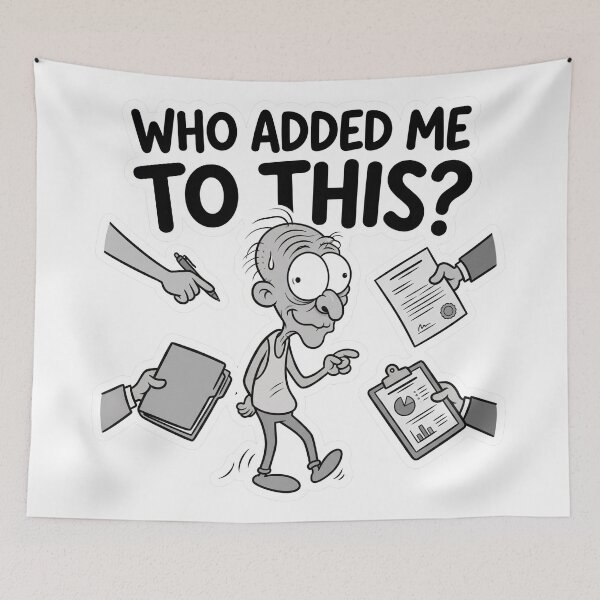 Item preview, Who Added Me to This Funny Work Humor designed and sold by CreativeArtisanPrints Shop.