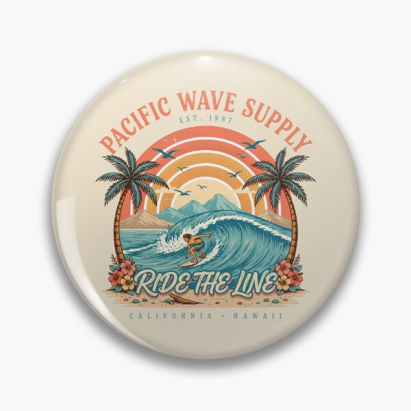 Item preview, Vintage Surf Paradise – Pacific Wave Supply | Retro Ocean & Surfer Design designed and sold by CHROMA NOIR.
