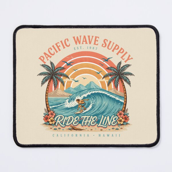 Item preview, Vintage Surf Paradise – Pacific Wave Supply | Retro Ocean & Surfer Design designed and sold by CHROMA NOIR.