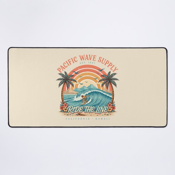 Item preview, Vintage Surf Paradise – Pacific Wave Supply | Retro Ocean & Surfer Design designed and sold by CHROMA NOIR.