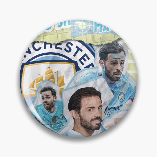 Item preview, Bernardo Silva - Manchester City Sky Blue Scrapbook Graphic Art designed and sold by Shopunte.
