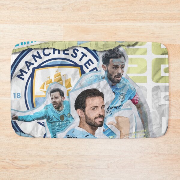 Item preview, Bernardo Silva - Manchester City Sky Blue Scrapbook Graphic Art designed and sold by Shopunte.