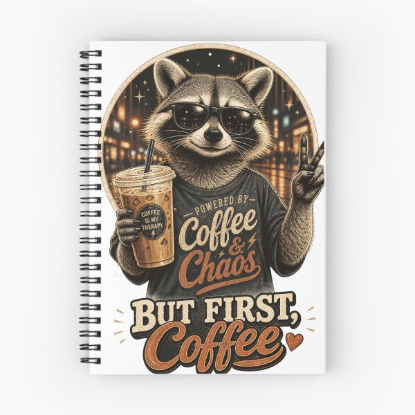 Item preview, But First Coffee Raccoon designed and sold by oblexwear.