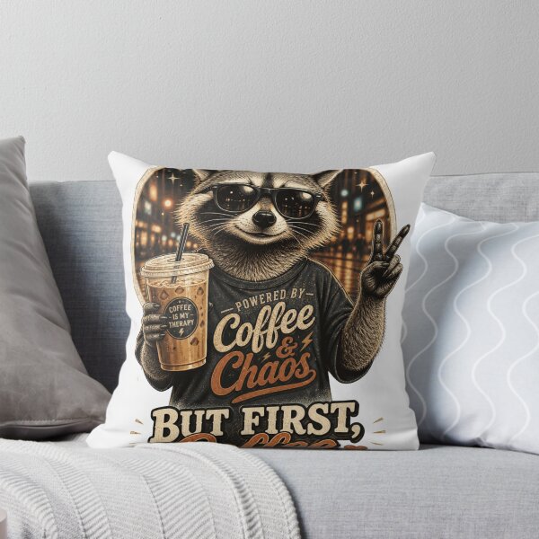 Item preview, But First Coffee Raccoon designed and sold by oblexwear.