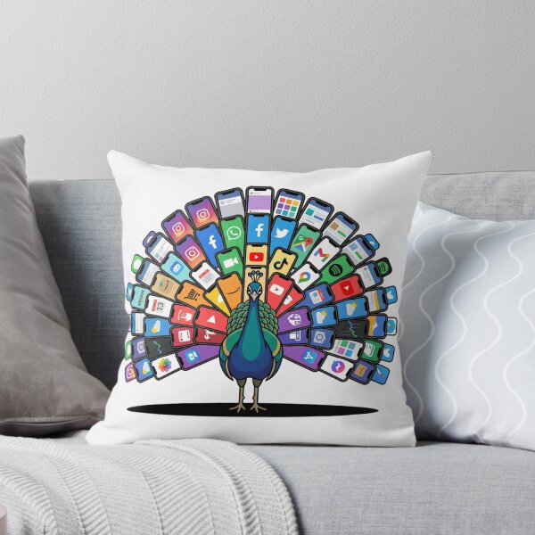 Item preview, Social Media Peacock With Smartphone Feathers designed and sold by Rare By Hero.