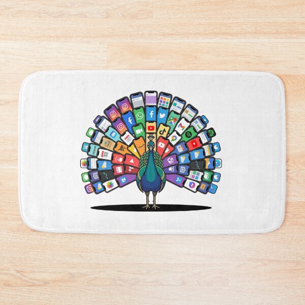 Item preview, Social Media Peacock With Smartphone Feathers designed and sold by Rare By Hero.