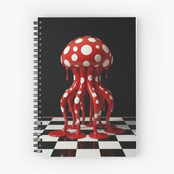 Item preview, Melting Red Polka Dot Jellyfish Pop Art designed and sold by YourColorsWall.