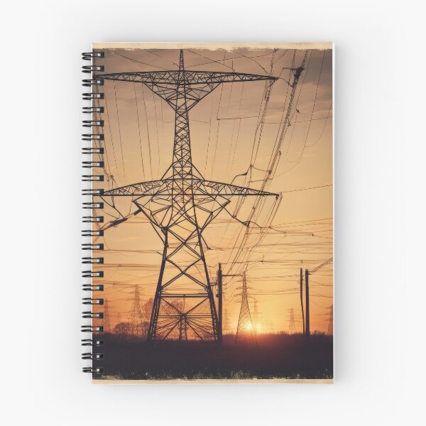 Item preview, Electricity Pylon Silhouette in a Vintage Sepia Sunset designed and sold by Pylon-Bureau.