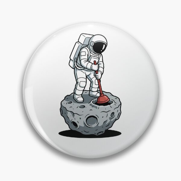 Item preview, Space Plumber Astronaut Fixing a Crater Clog designed and sold by Rare By Hero.