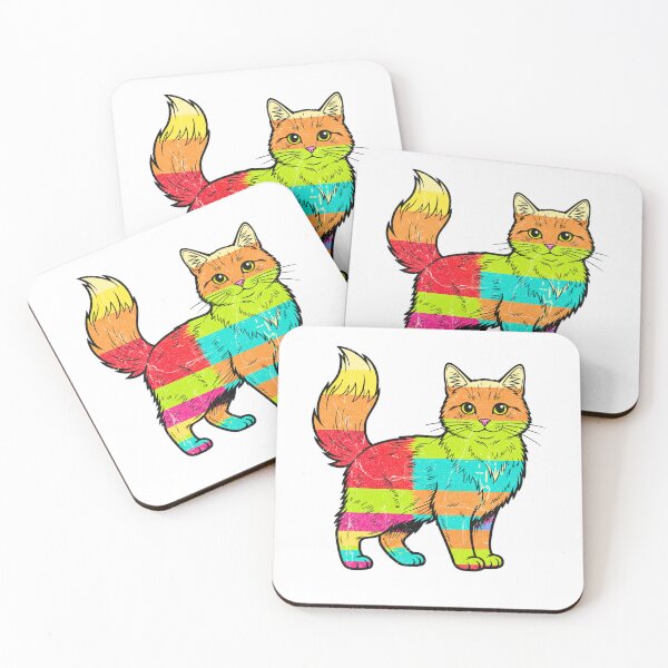 Item preview, Rainbow Cat Pride Colorful Vintage Design designed and sold by ArtSpark Studio.