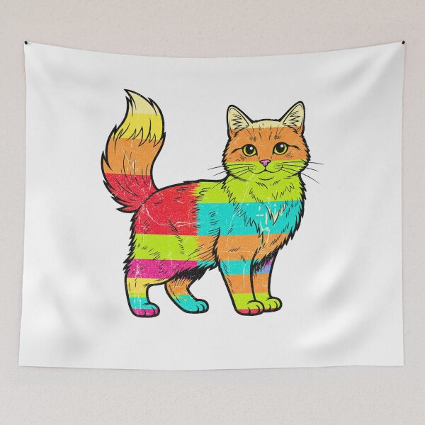 Item preview, Rainbow Cat Pride Colorful Vintage Design designed and sold by ArtSpark Studio.