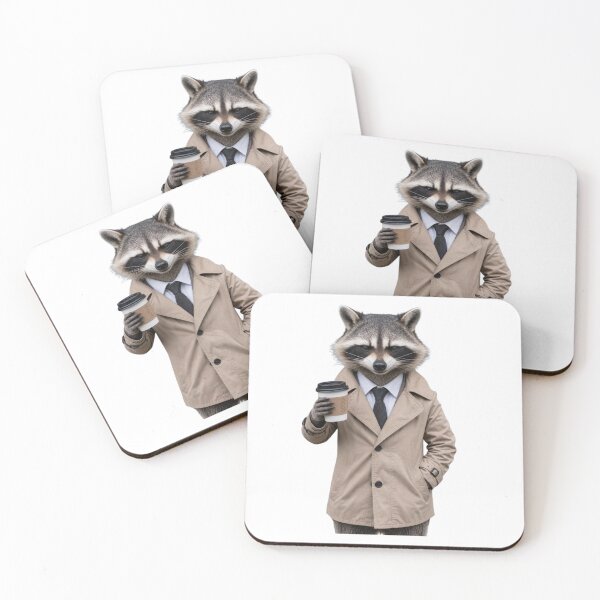 Item preview, Funny Coffee Raccoon Meme – Cute Trash Panda Drinking Coffee Animal Design designed and sold by cats-dogs1.