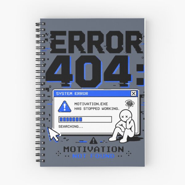 Item preview, ERROR 404: Motivation Not Found | Funny Retro Tech Typography designed and sold by AAstore0013.