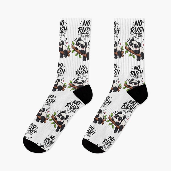 Item preview, No Rush Just Vibes Cute Panda Design designed and sold by lovepower.