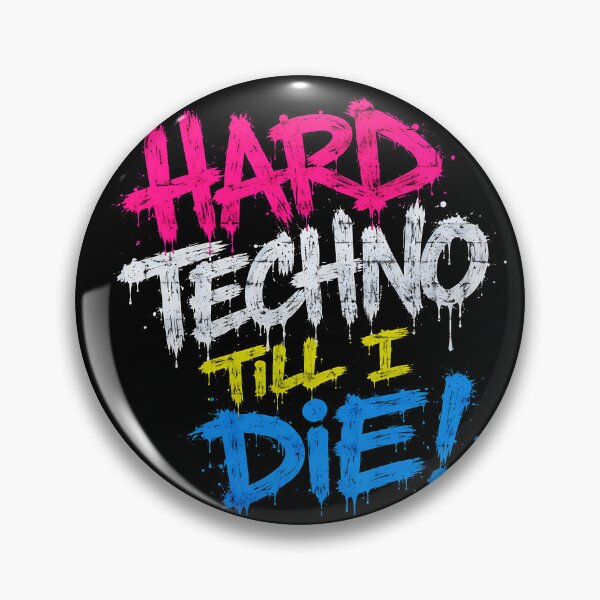 Item preview, Hard Techno Till I Die – Neon Graffiti Rave Design designed and sold by RH Design Lab.