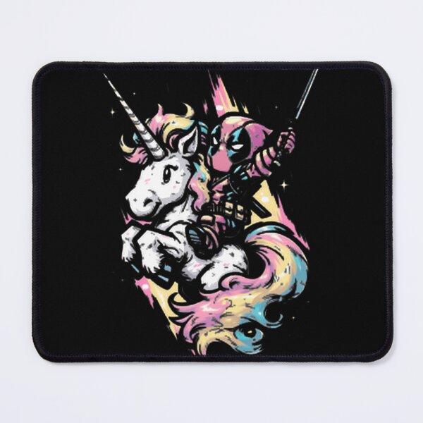Item preview, Deadpool Riding Colorful Unicorn Fan Art designed and sold by VenettaDesena.