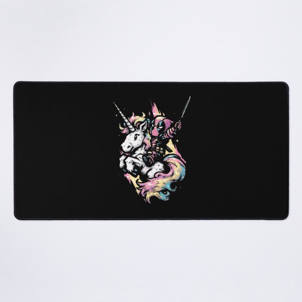 Item preview, Deadpool Riding Colorful Unicorn Fan Art designed and sold by VenettaDesena.