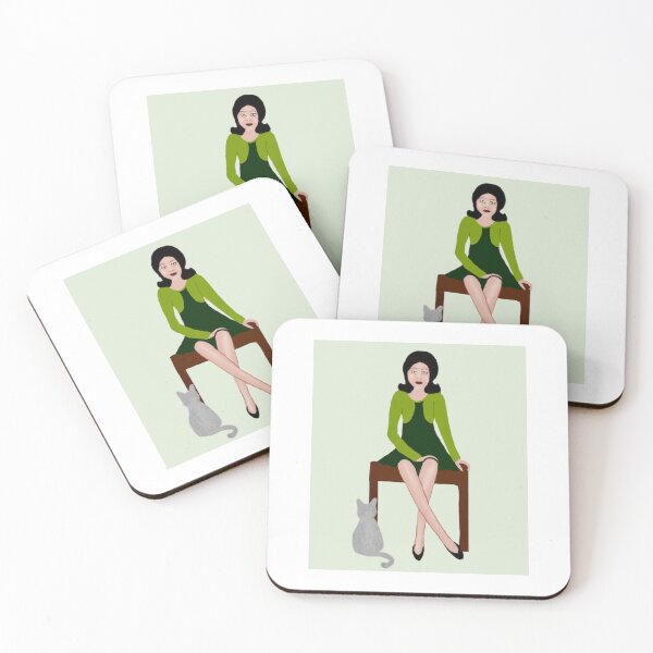 Item preview, Woman in Green Dress with Cat designed and sold by Elaine M Hayward .
