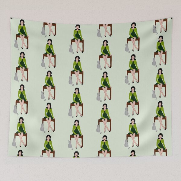 Item preview, Woman in Green Dress with Cat designed and sold by Elaine M Hayward .