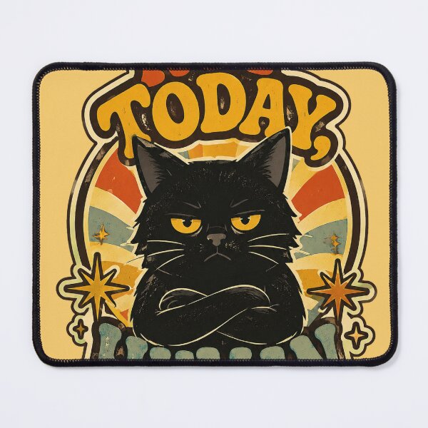 Item preview, Not Today, Human — Funny Grumpy Black Cat Design designed and sold by Miauau Studio.