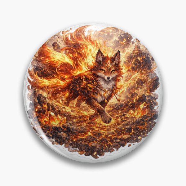 Item preview, Flame Fox Guardian With Glowing Tails designed and sold by AuudiVasustudio.