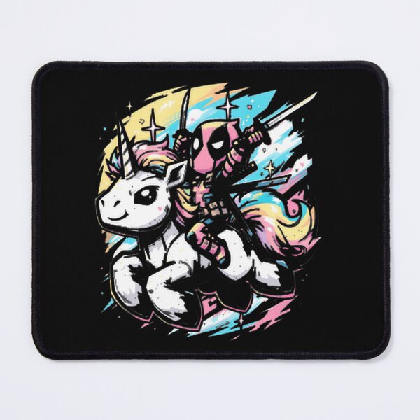 Item preview, Deadpool Riding Colorful Unicorn Fan Art designed and sold by VenettaDesena.