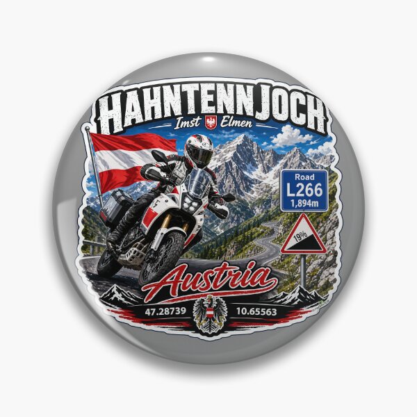 Item preview, Hahntennjoch High Alpine Pass Austria Motorcycle Sticker TShirt 03 designed and sold by OuterShellUK.