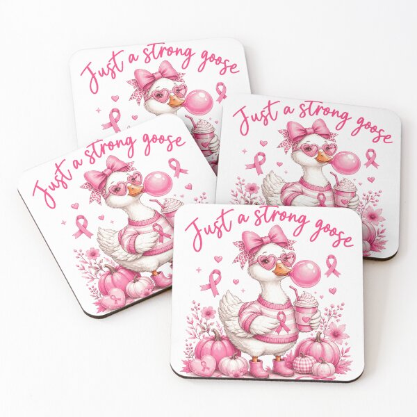 Aperçu de l'œuvre Just A Strong Goose, Breast Cancer Awareness, Pink Ribbon Duck, October Awareness, Pink out créée et vendue par ABMO-store.