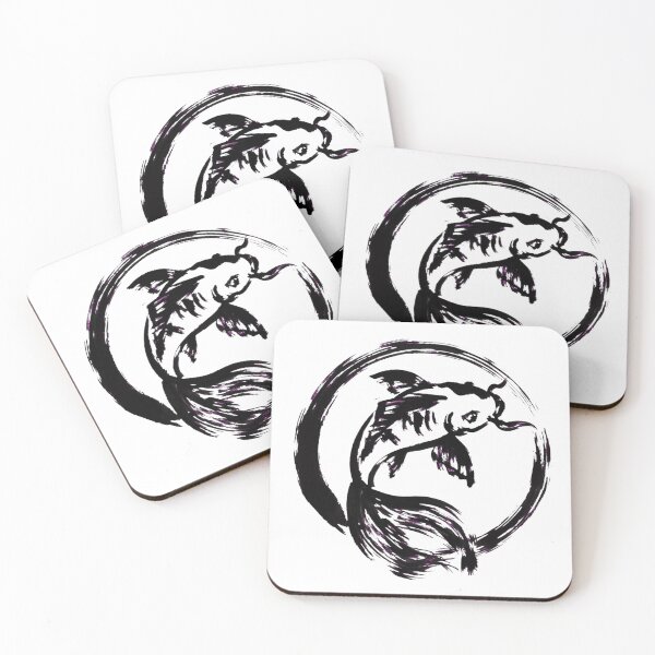 Item preview, Sumi-e Style Koi Fish in Ensō Circle - Minimalist Ink Wash designed and sold by Surviving Monday Club.