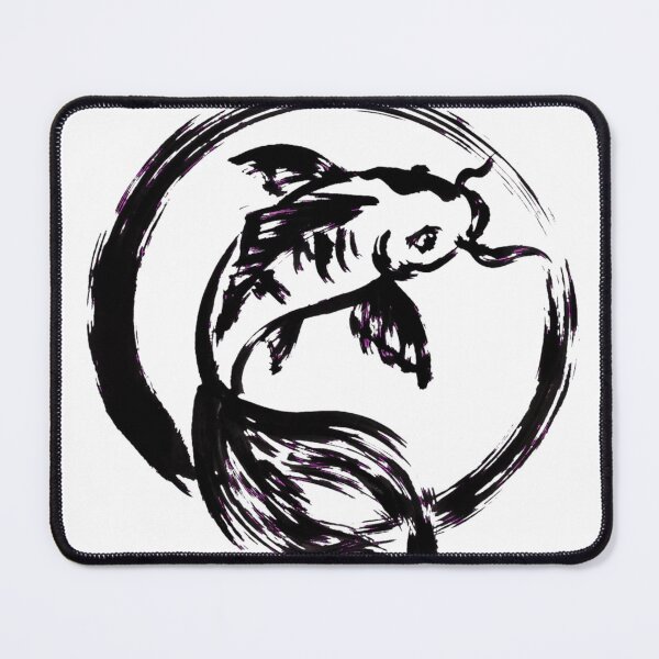 Item preview, Sumi-e Style Koi Fish in Ensō Circle - Minimalist Ink Wash designed and sold by Surviving Monday Club.
