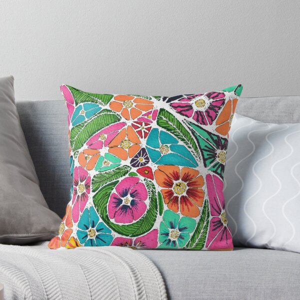 Item preview, Vibrant Tropical Floral Garden Stained Glass Art designed and sold by O & A.
