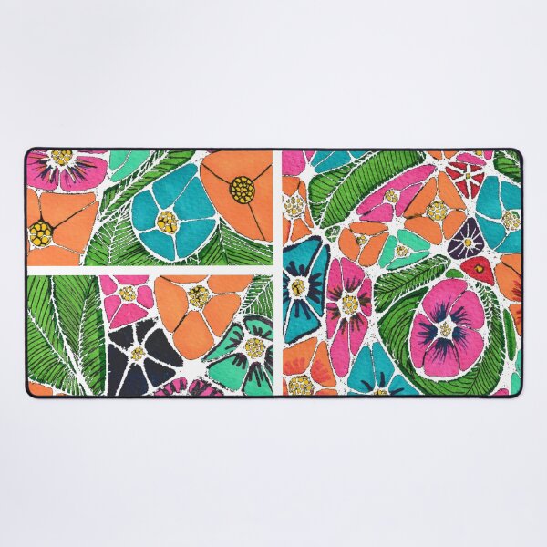 Item preview, Vibrant Tropical Floral Garden Stained Glass Art designed and sold by O & A.