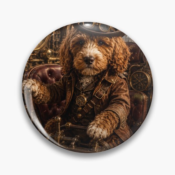 Item preview, Steampunk Cockapoo Time Explorer In Jules Verne Machine designed and sold by Paul Thompson Photography.