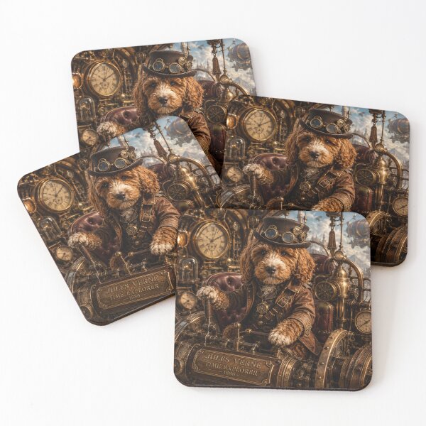 Item preview, Steampunk Cockapoo Time Explorer In Jules Verne Machine designed and sold by Paul Thompson Photography.