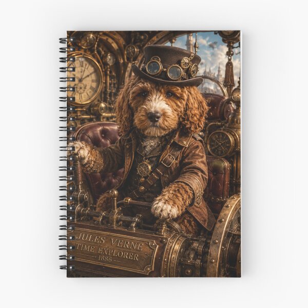 Item preview, Steampunk Cockapoo Time Explorer In Jules Verne Machine designed and sold by Paul Thompson Photography.