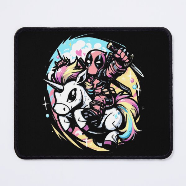 Item preview, Deadpool Riding Colorful Unicorn Fan Art designed and sold by VenettaDesena.