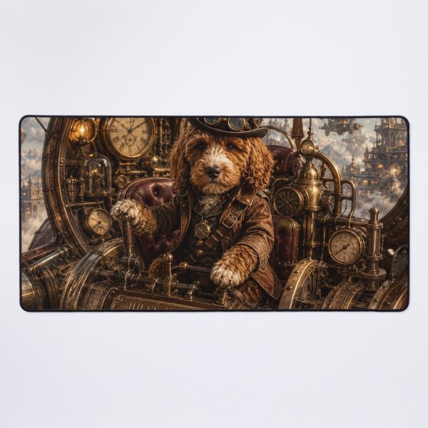 Item preview, Steampunk Cockapoo Time Explorer In Jules Verne Machine designed and sold by Paul Thompson Photography.