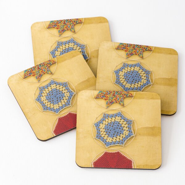 Item preview, Colorful Crochet Wall Hangings On Yellow Rustic Wall — Bohemian Handmade Textile Decor designed and sold by Nmallia.