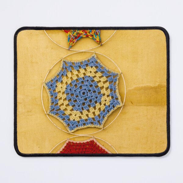 Item preview, Colorful Crochet Wall Hangings On Yellow Rustic Wall — Bohemian Handmade Textile Decor designed and sold by Nmallia.