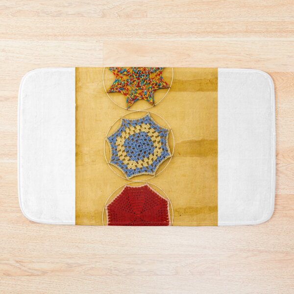 Item preview, Colorful Crochet Wall Hangings On Yellow Rustic Wall — Bohemian Handmade Textile Decor designed and sold by Nmallia.