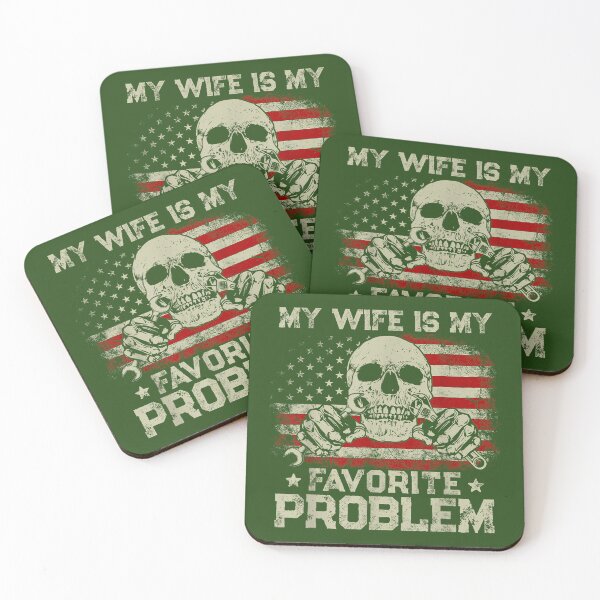 Item preview, My Wife is My Favorite Problem Funny Mechanic American Flag designed and sold by KristineLi.
