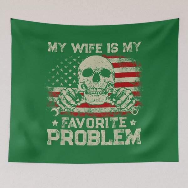 Item preview, My Wife is My Favorite Problem Funny Mechanic American Flag designed and sold by KristineLi.
